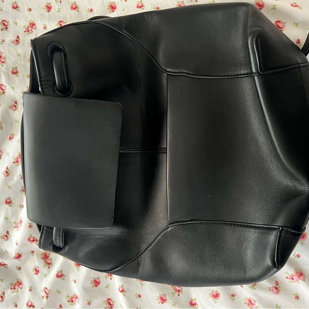Zara Black Leather book Bag